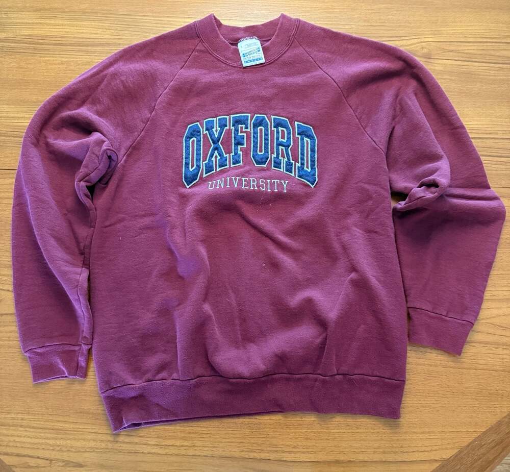 Vintage Screen Stars Oxford University Maroon Crewneck Sweatshirt Size L